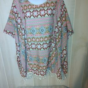 Kori America, Boho Tunic Op, Poncho style, M/L